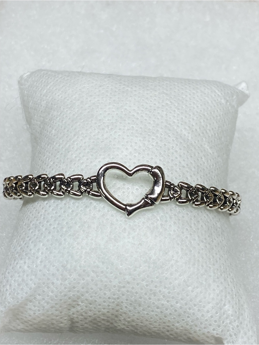 Sterling Silver Heart Link Bracelet for Women